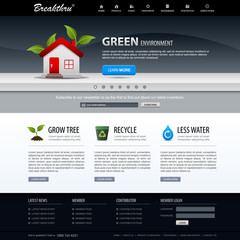 Wall Mural - Web Design Website Elements Dark Blue Template