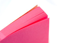 Pink Office Memo Pad On White