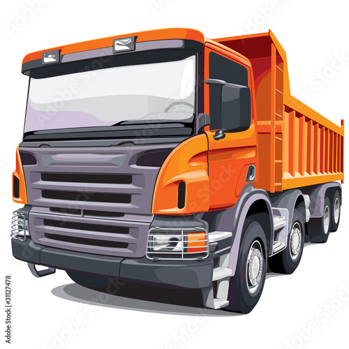 Obraz w ramie Large orange truck