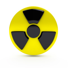 Radiation sign over white background