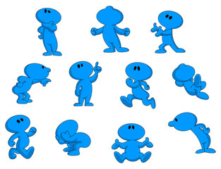 Cartoon character in various poses