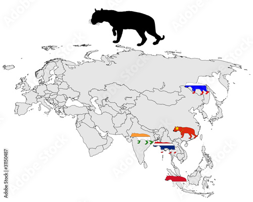 Tiger Verbreitungskarte Stock-Vektorgrafik | Adobe Stock Tiger Verbreitungskarte Stock-Vektorgrafik | Adobe Stock