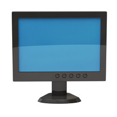 LCD monitor isolated on white background