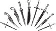 Set of Oriental and European Daggers