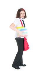 The schoolgirl with a red bag