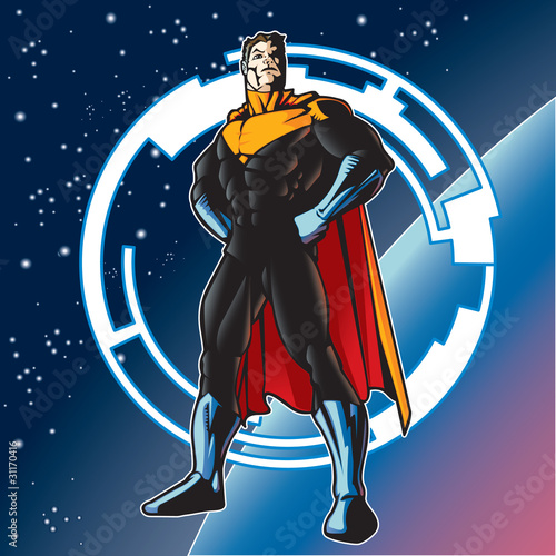 komiksowy-superbohater-w-kosmicznej-przestrzeni