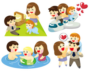 Wall Mural - cartoon family icon