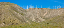 Wind Turbines On A Hill In Southern California
