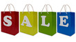 sale label on shopping  paper bag