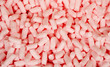 Pink packing peanuts