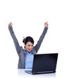 © Viorel Sima - Young woman in office jubilates at desk