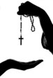 hand give rosary