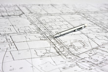 Ołówek Na Białym Planie Budowy Architektonicznym