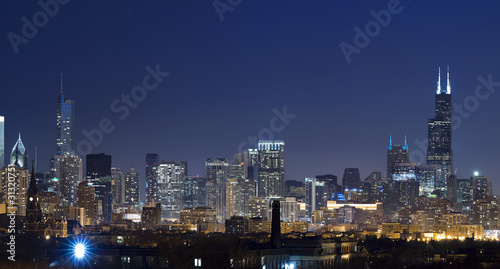 Board z aluminiowym obramowaniem Panoramę Chicago
