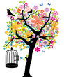 Blooming Tree with Cage