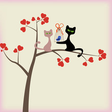 Love Card With Cats