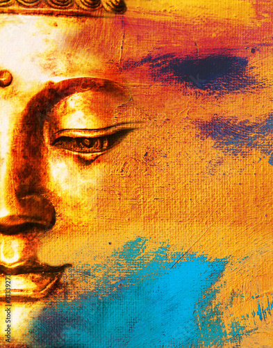 Naklejka na szybę Abstract Buddha Face Background