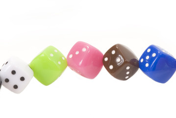 isolated color dice