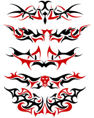 Poster - red and black tattoo set