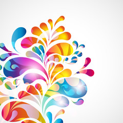 Aufkleber - Abstract background with bright teardrop-shaped arches.