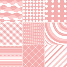 Seamless Pink Patterns With Fabric Texture