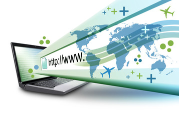 Wall Mural - abstract laptop internet computer with url