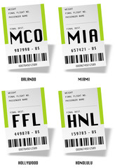 Sticker - Airport bag tags - USA