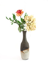 Dried Green Hortensia And Rose In Vase