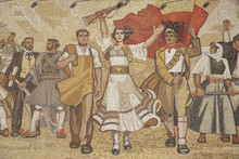 Albanian Nationalistic Mural In Tirana Albania