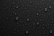 Water Drops On Black .