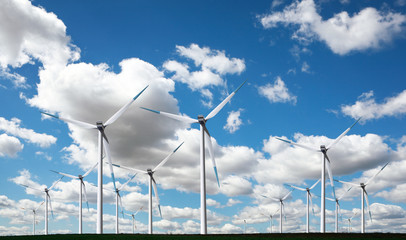 Clouds and windmills panorama