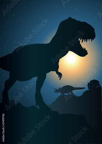 Naklejka samoprzylepna Paysage_dinosaure_3