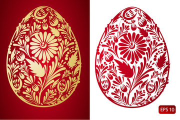 set of floral easter eggs