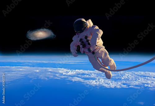 Board z aluminiowym obramowaniem Astronauta