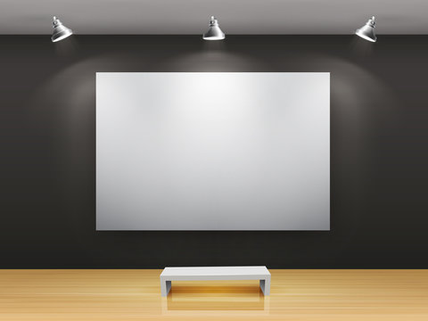 Fototapete - Dark gallery Interior