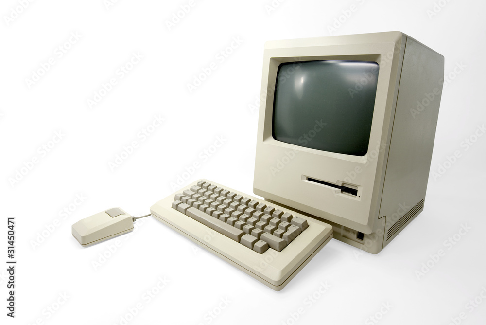 Apple Macintosh 128k from 1984, the vintage iMac Stock Photo