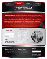 Wall Mural - Modern editable red and black website template