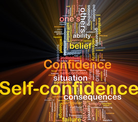 Self-confidence is bone background concept glowing