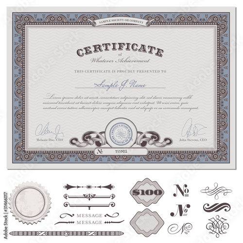 Fotografía certificate or coupon (actual download without sample text)