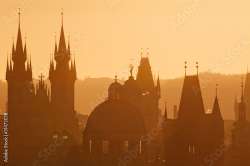 Obraz na płótnie canvas czteroczęściowy "tetraptyk" Republika czeska, praga