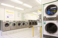 Number Of Washing Machines In Empty Public Laundry