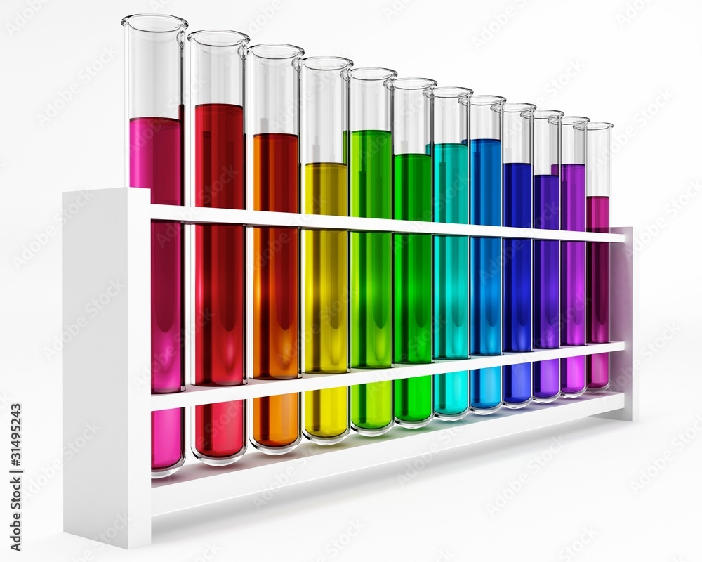 Reagenzgläser - Regenbogen - Farben - Bunt - Chemie Stock Illustration |  Adobe Stock, image size:1000x800