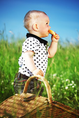 boy on picnic