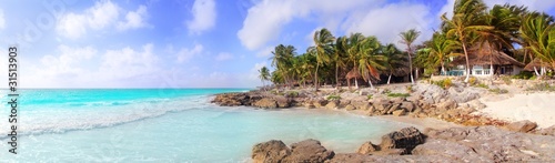 Tapeta ścienna Karaiby tulum meksyk tropikalna plaża panoramiczny