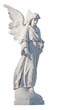 White marble statue of a beautiful female angel isolated on whit