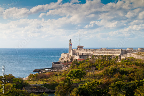 Obraz na płótnie canvas czteroczęściowy "tetraptyk" Zamek el morro u wejścia do zatoki havana