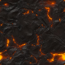 Seamless Magma Or Lava Texture With Melting Rocks And Fire