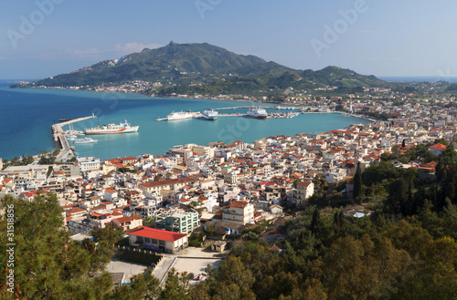 Board z aluminiowym obramowaniem Wyspa Zakynthos na morzu ionio w Grecji