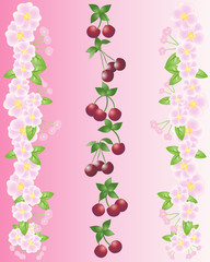 Wall Mural - cherries and blossom