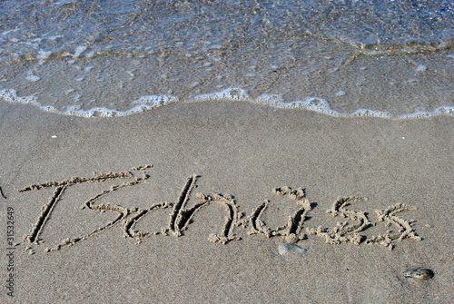 Tschüss - wir sind dann mal im Urlaub! Stock-Foto | Adobe ...